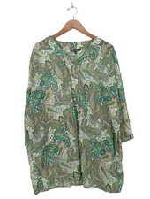 ULLA POPKEN Transparenz-Bluse Damen Bluse Gr. DE 56 grün-weiß Casual-Look