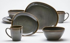 VAN WELL Kombiservice SINTRA 8-teilig für 2 Personen Steingut grau