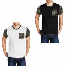 HERREN T-SHIRT DSCHUNGELBESATZ MILITÄR JAGD ARMEE KAMPF TASCHE OBERTEIL WESTE CAMOUFLAGE