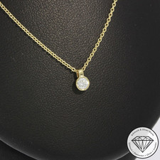 Wert 1260 € Solitär Brillant Anhänger & Kette 585 14 Karat Gelb Gold