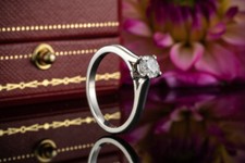 Cartier Solitär Ring 1895 mit Diamant 0,36 Ct. Verlobungsring in Platin Schmuck