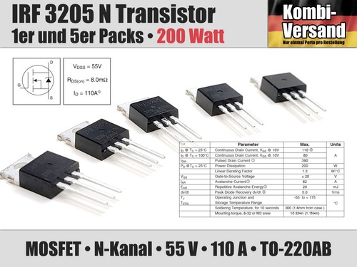 Irf 3205 kanal power - n-kanal,