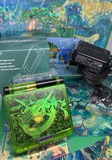 Game Boy Advance SP | Rayquaza-Design | IPSv5-Display | inkl. XXL-Zubehörpaket