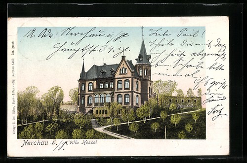 Nerchau postcard villa - postcard,,