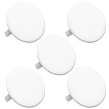 5x Federdeckel, weiß, rund