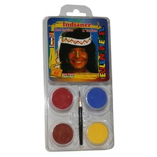 KINDER INDIANER PROFI AQUA MAKE-UP Karneval Fasching Farben Schminke Kostüm Fest
