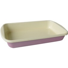 Riess Emaille Auflaufform rosa 37 cm Bratreine Emaillepfanne Bräter nickelfrei