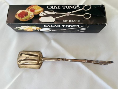 Cake tongs silverplated - cake,