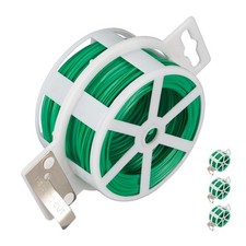 Gartendraht 4er Set, Blumenbindedraht grün, Bindedraht 50 m, Pflanzendraht Draht