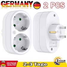 2er Doppelstecker Mehrfachstecker Duo Stecker 2 fach Multistecker Vertikal weiss