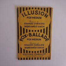 Partitur Illusion Fox Mittelgroß Ballade 1961 Chekler Simon Chaillot Frankreich