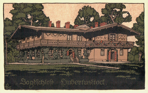 Stein litho jagdschloß - stein-litho-ak,