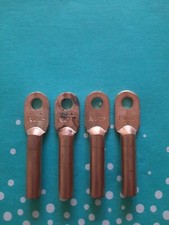 4 Rohrkabelschuhe blank  10mm² Kupfer Kabelschuhe Ring Press unisoliert