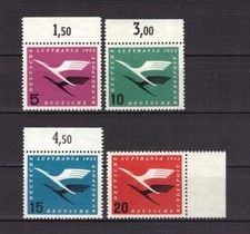 BRD Flugdienstbeginn Deutsche Lufthansa Nr. 205-208 3 x OR 1 x SR, postfrisch