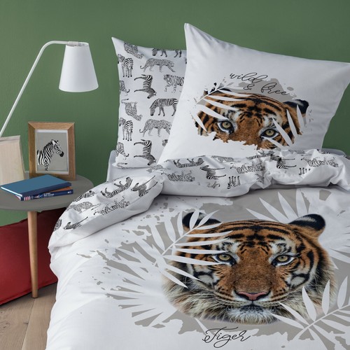 Tiger bettwäsche weiß - in,