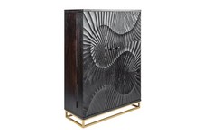 Barschrank Schwarz Gold 95 x