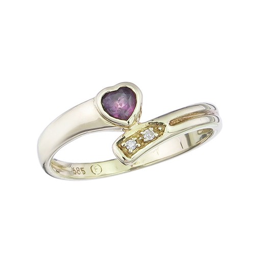 Herz ring rubin - herz, diamanten