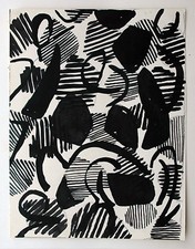 Informel Flächenstruktur Tusche 1977 30 x 23 cm Helmut Dittmann 1931-2000 Berlin