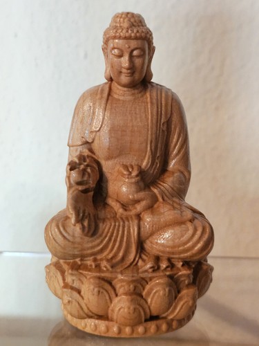 Buddha statue figur aus holz - buddha,