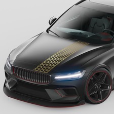 Auto Rennstreifen Waben Aufkleber Negativ "Gold" Sticker Haube KX080-04