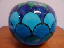 Bellini Italy Kunstkeramik Vase Keramik 60er 70er blau türkis midcentury modern