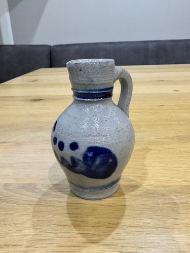 Steingut krug blau grau - steingut,