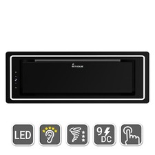 Dunstabzugshaube Inselhaube 72cm Schrank Edelstahl schwarz Glas Abluft Umluft