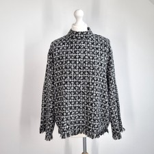 Zara Tweed Top Fransen XL
