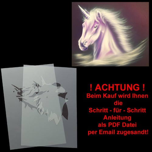 Schablone einhornkopf airbrush - einhornkopf,