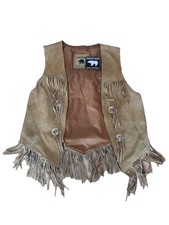 Weste Beige Wildleder Leder