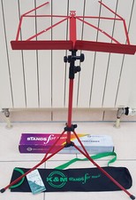 K&M Notenständer rot inkl. Tragetasche klappbar Notenpult höhenverstellbar