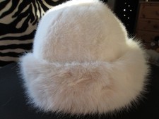 Kunstpelz Mütze Hut Creme