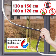 Fliegengitter Magnetrahmen Insektenschutz Fenster ohne Bohren Magnet 130x150 cm