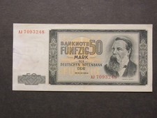 Geldschein von DDR 50 Mark 1964. SELTEN !