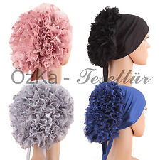 BONE Bonnet Cap Kopftuch Bandana Hijab Tesettür Rüschen firfirli Islam Turban 