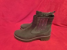 Damen Stiefeletten Leder Gr. 39 NEU Bugatti Grün Glitzer RV warmes Innenfutter 