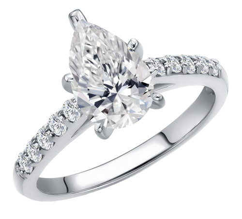 10k weißgold pear cut - 10k,
