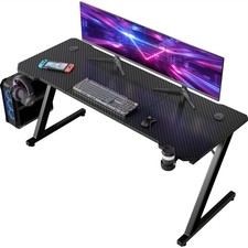 Gunji Gaming Tisch Schreibtisch Computertisch Gamer PC-Tisch Arbeitstisch