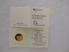 Echtheitszertifikat 20 Euro Goldmünze 2011Deutscher Wald  BUCHE  Ohne Münze!!