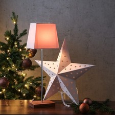 Papierstern Tischleuchte 2in1 wechselbarer Aufsatz Weihnachtsstern H: 64cm E14
