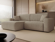 Ecsofa Sahemi L Cord mit Bettkasten und Schlaffunktion Wohnzimmerecksofa M24