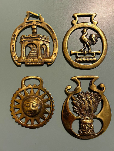 Horse brasses 4x - horse,