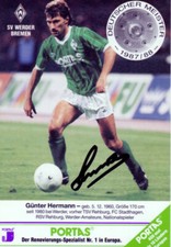 Günter Hermann: Deutscher Meister+Pokalsieger Werder Bremen, Weltmeister 1990