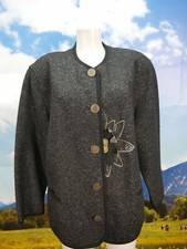 Giesswein neuwertig Schurwolle und Münzknöpfe Walkjacke mit Besatz Jacke Gr.44