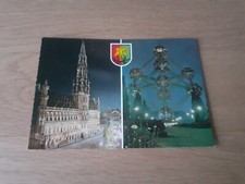 Alte Postkarte, gestempelt im Atomium, Brüssel, Belgien