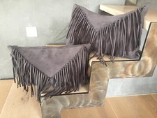 zwei  Pad unisex Kissenbezüge, Sofa, Leder Optik, grau, 46 cm x 30 cm, NEUwertig