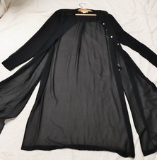 Schwarzer H&M Casual Basic Chiffon Mantel Hemd  Bluse Tunika Schwarz  M/L 40 42