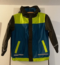 Kinder Jungen Regenjacke gefüttert Gr. 116 - 122 Windbreaker Jacke mit Kapuze