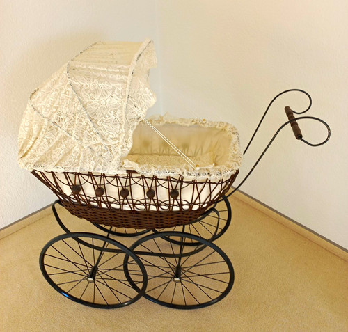 Vintage puppenwagen metall mit - vintage,