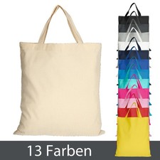 Baumwolltasche 38×42 cm kurze Henkel – 100 % Baumwolle Stofftasche/Jutebeutel